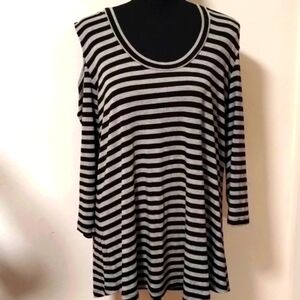 Jude jersey cold shoulder striped long sleeve top Sz XL Very soft material